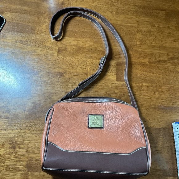 1990 Medalloin Purse Orange And Brown Very Nice 1 Inside Zip Pocket - Picture 1 of 12